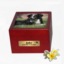Personalised Pet Memorial Photo Ashes Box. Suit Small Medium Pet <20Kg (Live weight)